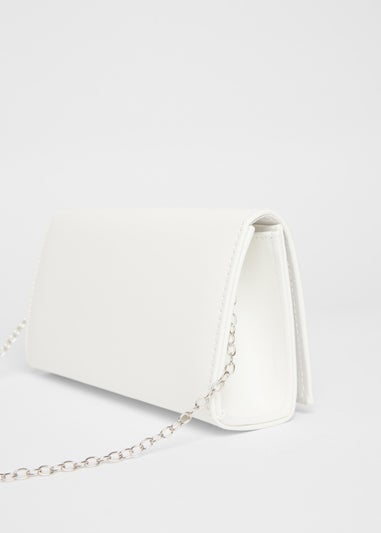 Quiz White Metallic Clutch Bag