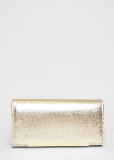 Quiz Gold Metallic Clutch Bag