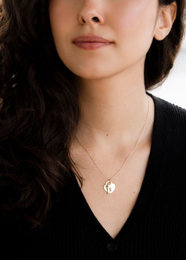Golden Moments 9ct Yellow Gold Heart-Padlock and Key Adjustable Necklace