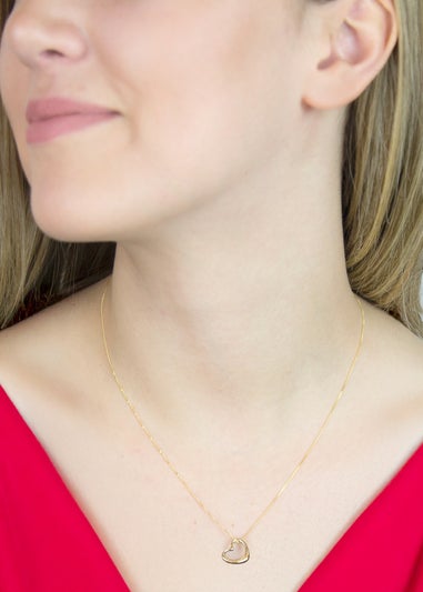 Golden Moments 9ct Yellow Gold Heart Slider Pendant