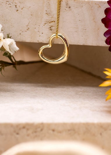 Golden Moments 9ct Yellow Gold Heart Slider Pendant