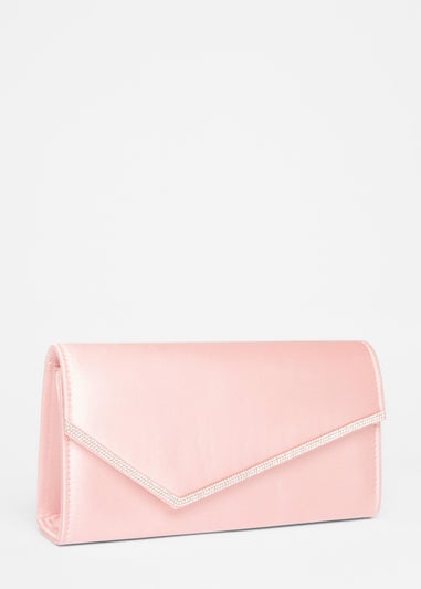 Quiz Pink Diamante Clutch