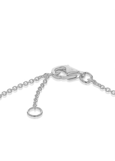 Golden Moments Sterling Silver CZ Double-Heart Adjustable Bracelet
