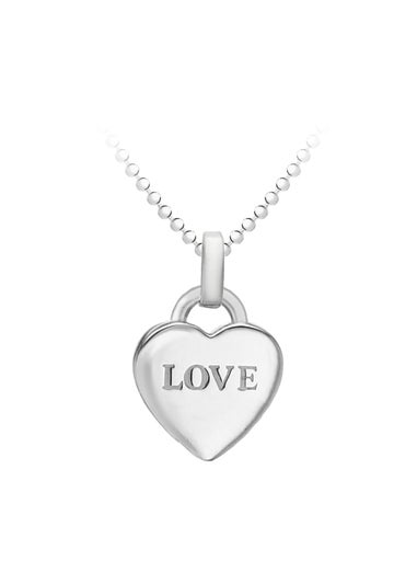 Golden Moments Sterling Silver 'LOVE' Heart Pendant