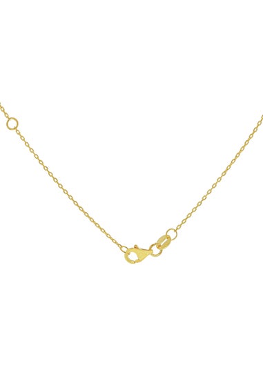 Golden Moments Sterling Silver Gold Plated CZ 'Love' Necklace