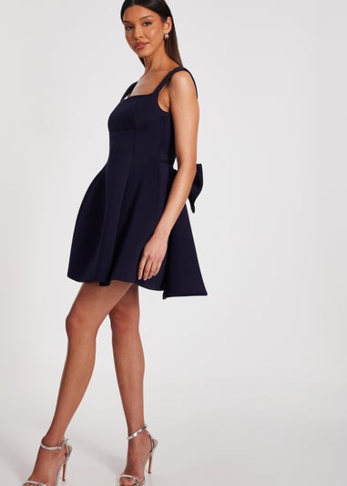 Quiz Navy Bow Skater Dress