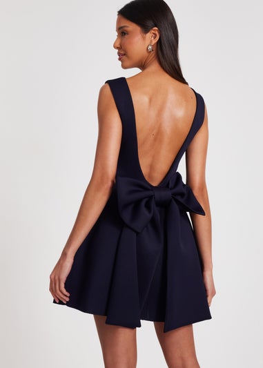 Quiz Navy Bow Skater Dress