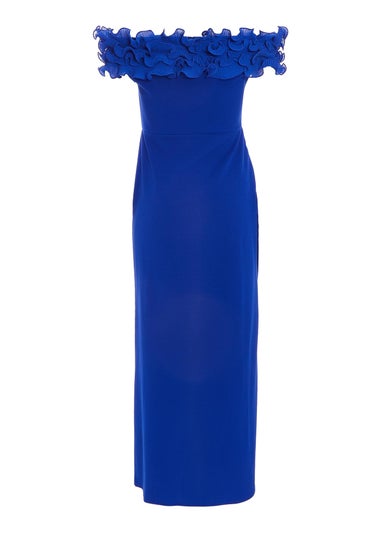 Quiz Blue Petite Ruffle Maxi Dress