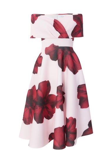 Quiz Pink Floral Skater Dress