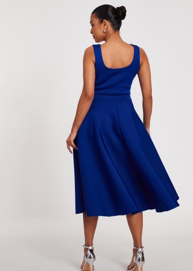 Quiz Blue Petite A-Line Midi Dress