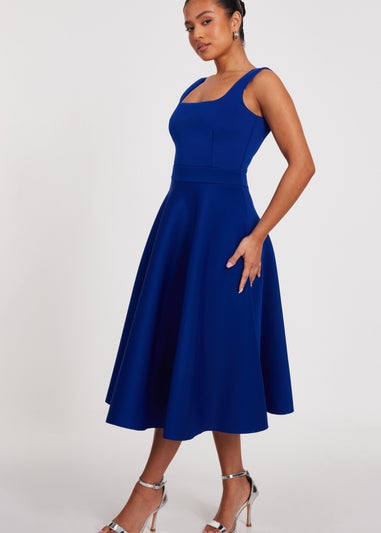 Quiz Blue Petite A-Line Midi Dress