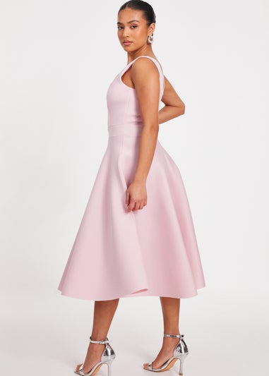 Quiz Pink Petite A-Line Midi Dress