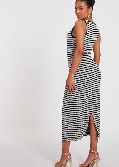 Quiz White Petite Stripe Midaxi Dress