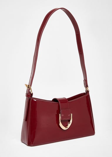 Quiz Red Buckle Detail Shoulder Bag