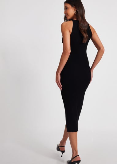 Quiz Black Knit Halter Neck Dress