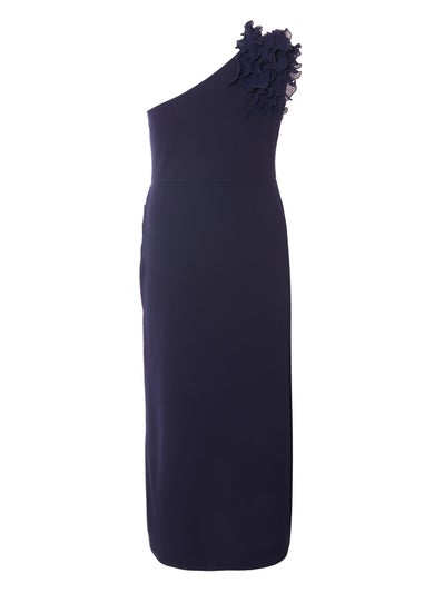 Quiz Navy Curve One Shoulder Maxi Dress