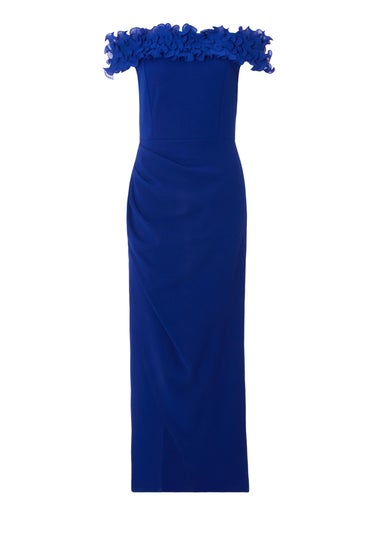 Quiz Blue Ruffle Maxi Dress