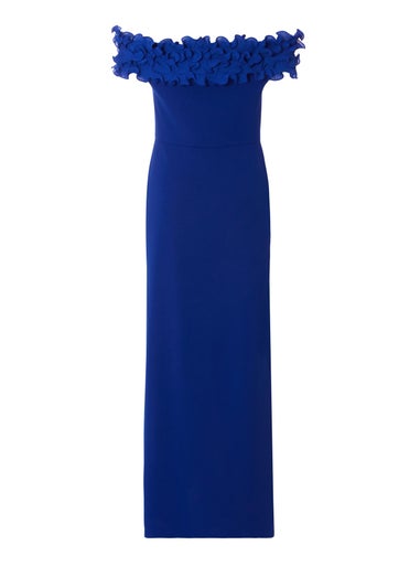 Quiz Blue Ruffle Maxi Dress