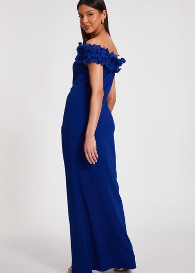 Quiz Blue Ruffle Maxi Dress