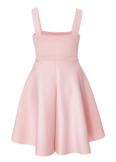 Quiz Pink Curve Belted Skater Dress