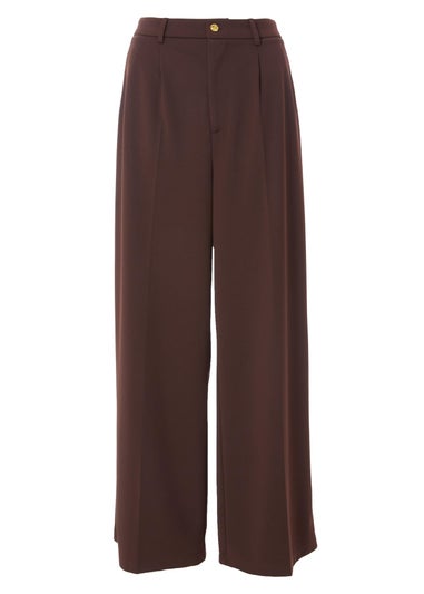 Quiz Brown Wide Leg Trousers