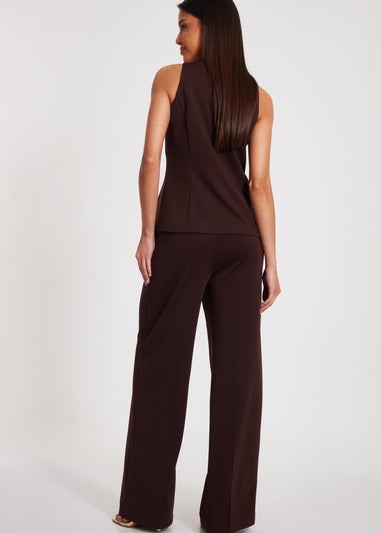 Quiz Brown Wide Leg Trousers