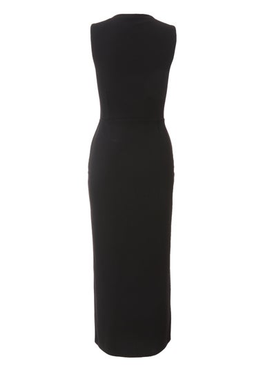 Quiz Black Waistcoat Midi Dress