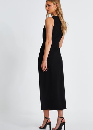 Quiz Black Waistcoat Midi Dress