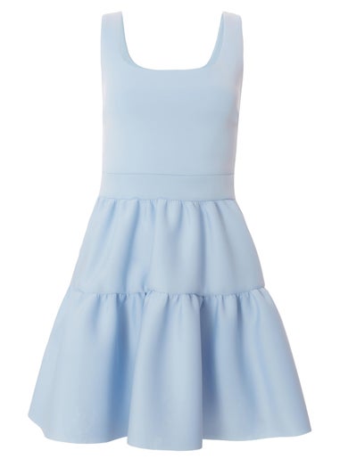 Quiz Blue Tiered Skater Mini Dress