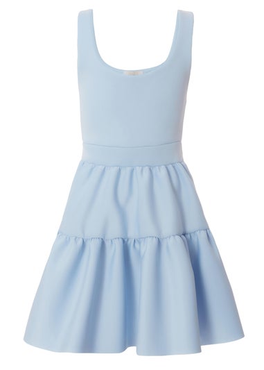 Quiz Blue Tiered Skater Mini Dress