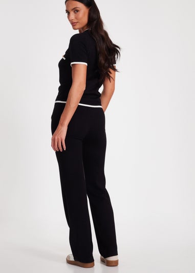 Quiz Black Knit Palazzo Trousers