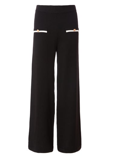 Quiz Black Knit Palazzo Trousers