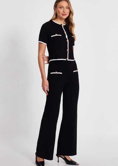 Quiz Black Knit Palazzo Trousers