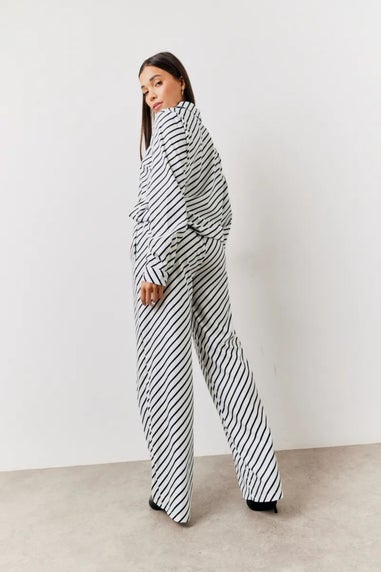 In The Style Black/White Striped Trouser