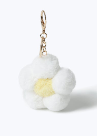 White Mothers Day Daisy Flower Keychain