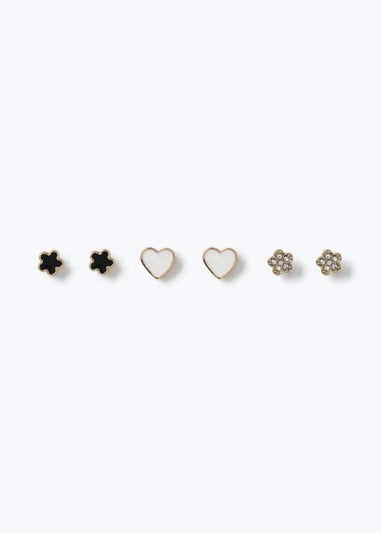 3 Pack Muse Stud Flower Earrings