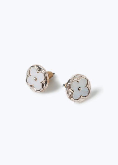 Muse White Flower Stud Earrings