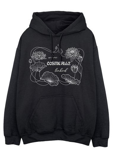 White Lotus Cosmic Women Black Hoodie