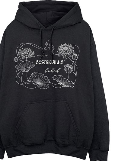 White Lotus Cosmic Women Black Hoodie