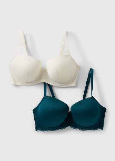 2 Pack Teal & Cream DD+ Bras