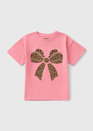 Girls Pink Sequin Bow T-Shirt (7-15yrs)