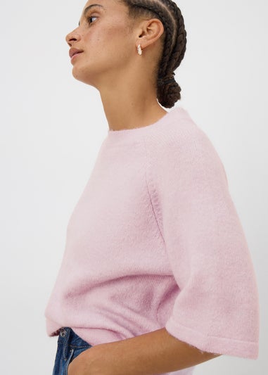 Light Pink Knit Spandex T-Shirt