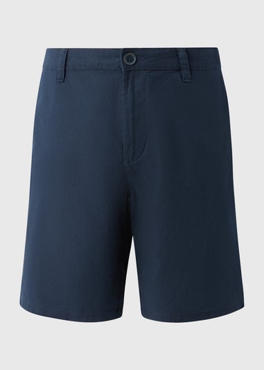 Navy Linen Chino Shorts