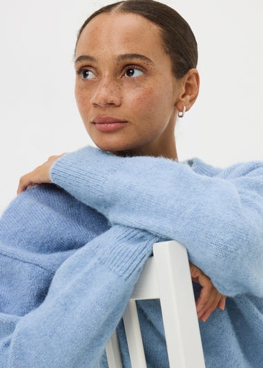 Light Blue Oversized Fluffy Knit Jumper