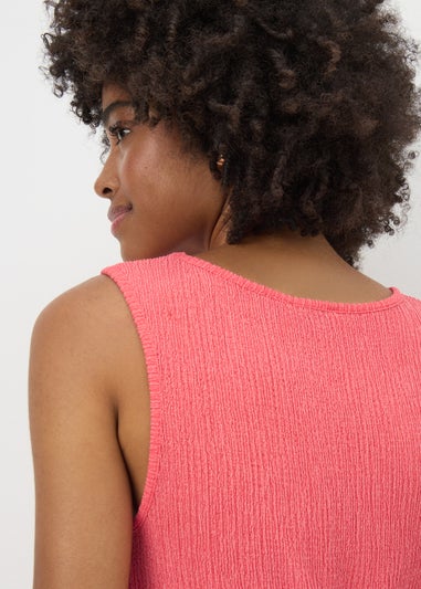 Coral Textured Seam Vest Top