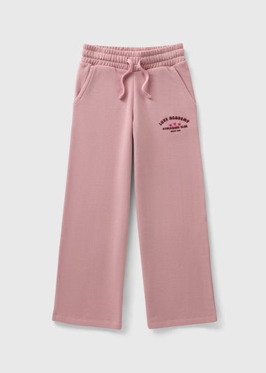 Girls Pink Wide Leg Jogging Bottoms (7-15yrs)