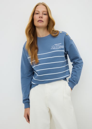 Blue Stripe Crew Neck Jumper