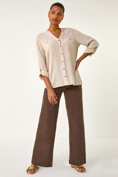 Roman Stone Buttoned Pocket Shirt