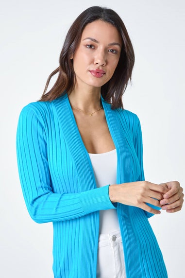 Roman Turquoise Ribbed Longline Cardigan