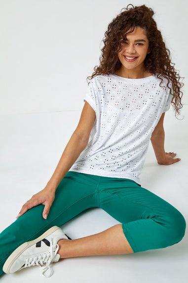 Roman Green Cropped Stretch Denim Jegging